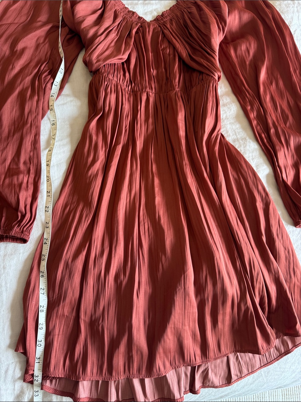 Anthropologie Terra Cotta Long-Sleeve Mini Dress - Picture 2 of 5